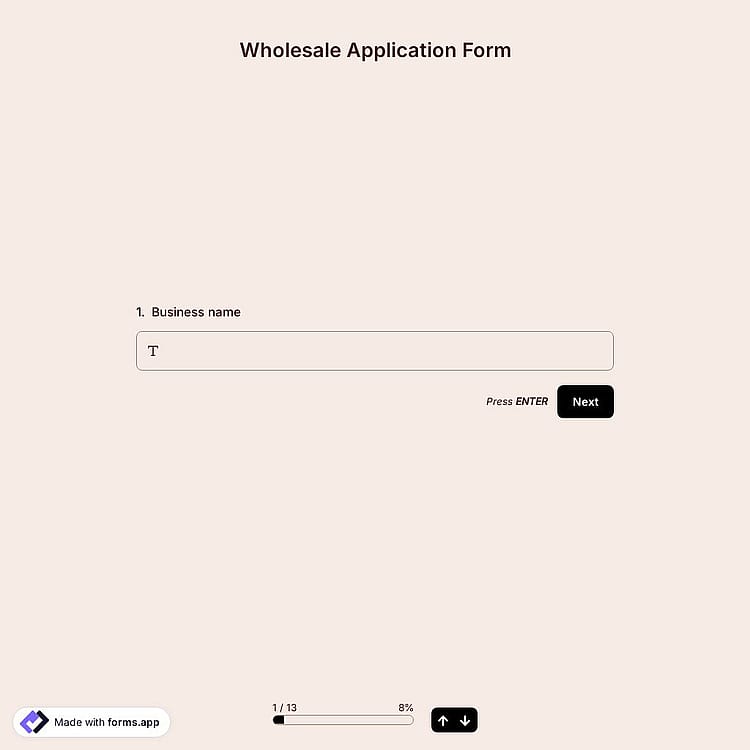 Wholesale Application Form