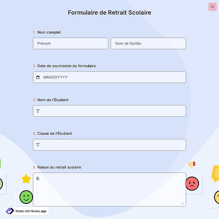 Formulaire de Retrait Scolaire