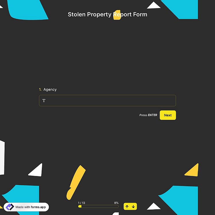 Stolen Property Report Form