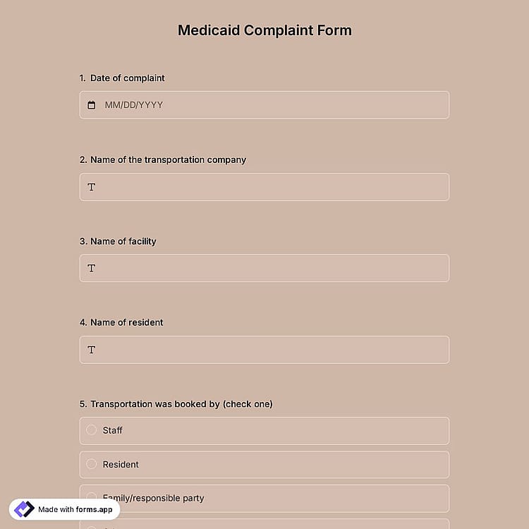 Medicaid Complaint Form