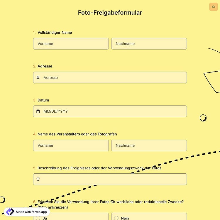 Foto-Freigabeformular