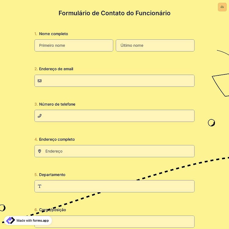 Formulário de Contato do Funcionário