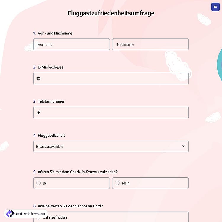 Fluggastzufriedenheitsumfrage