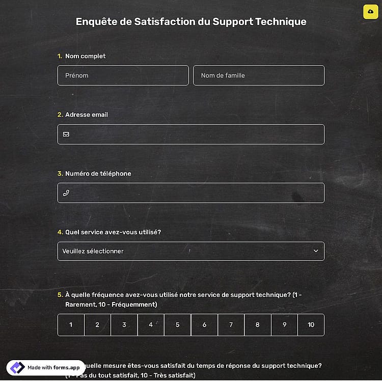Enquête de Satisfaction du Support Technique