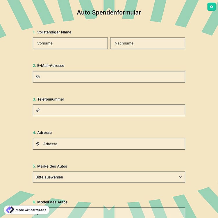 Auto Spendenformular