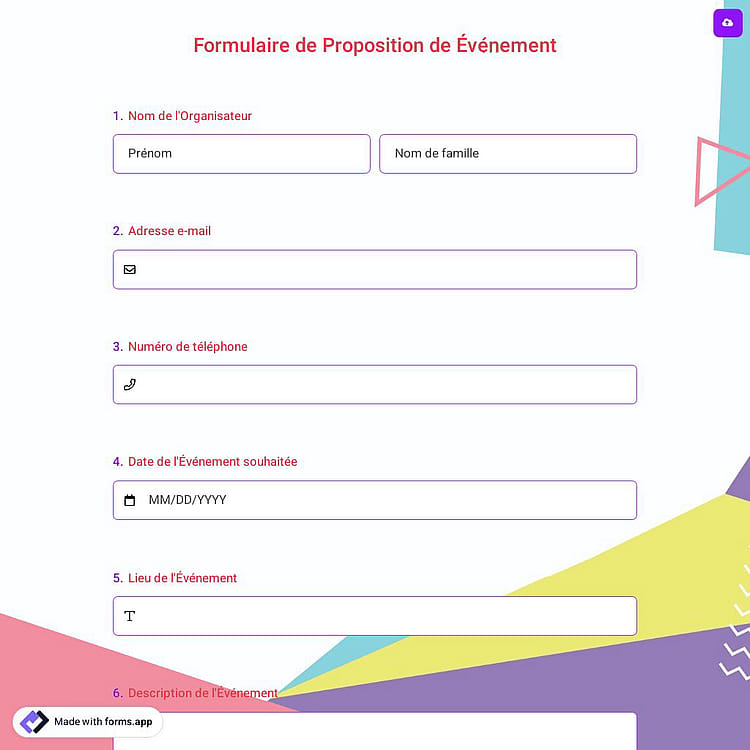 Formulaire de Proposition de Événement