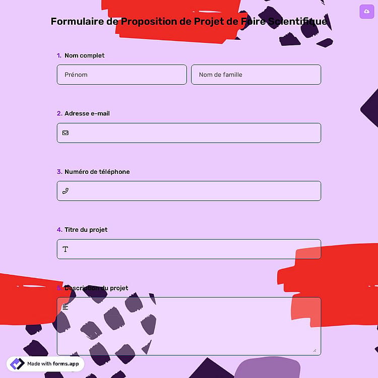 Formulaire de Proposition de Projet de Foire Scientifique