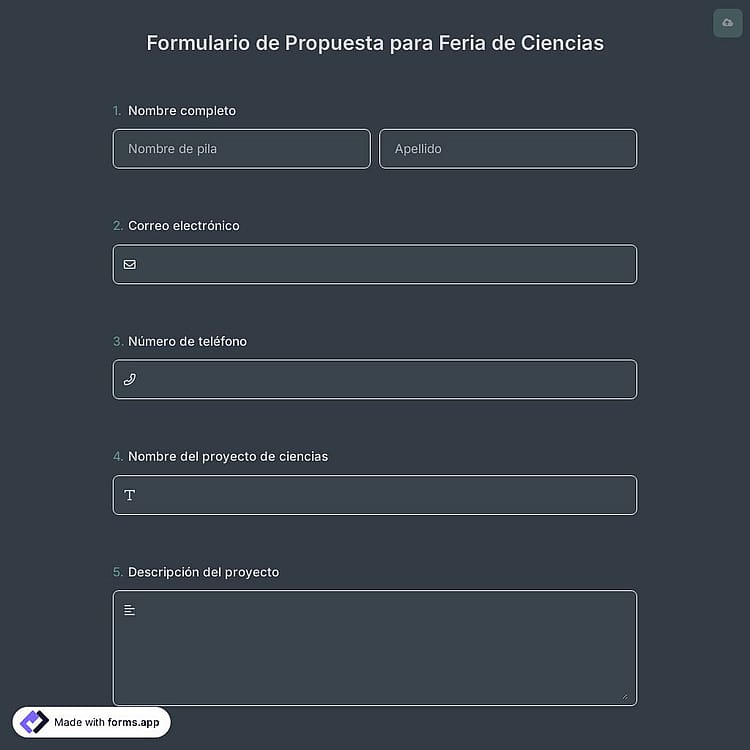 Formulario de Propuesta para Feria de Ciencias