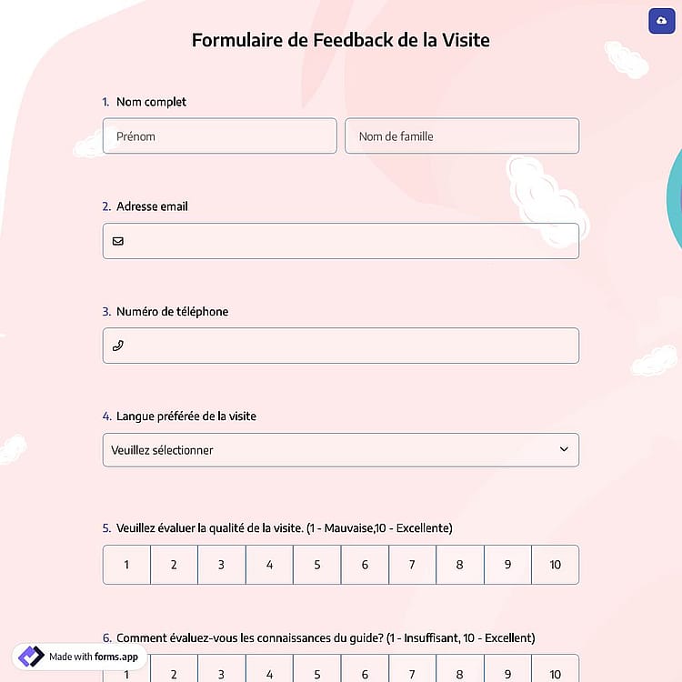 Formulaire de Feedback de la Visite