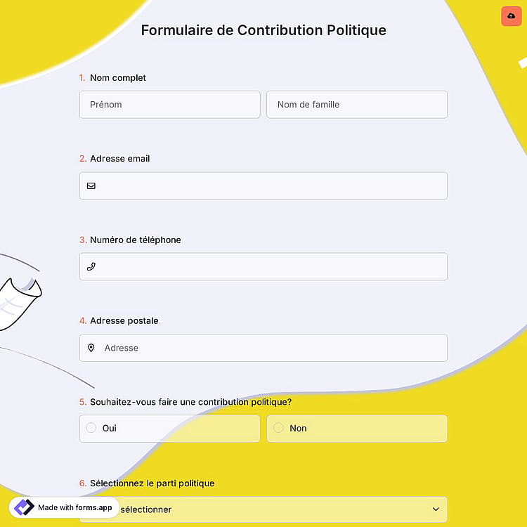 Formulaire de Contribution Politique