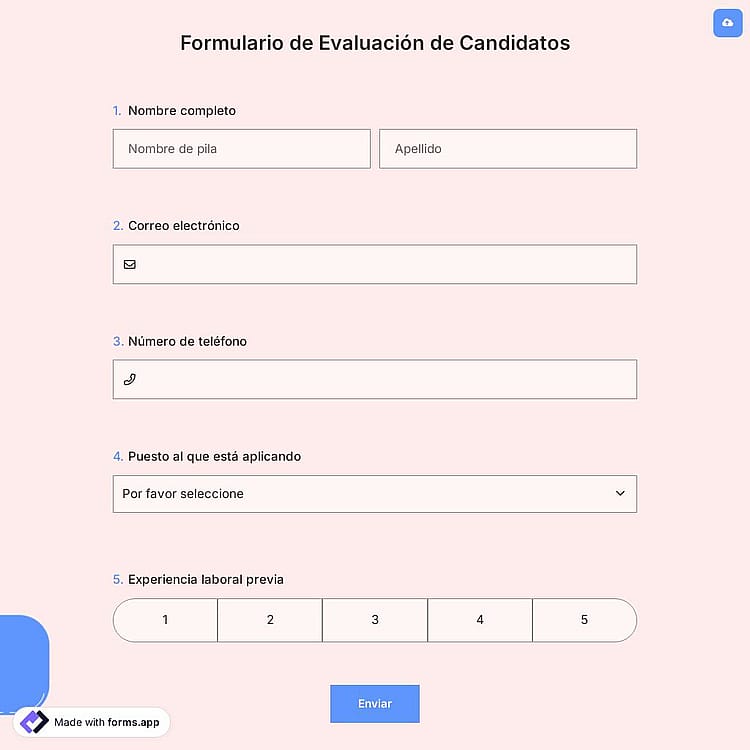 Formulario de Evaluación de Candidatos