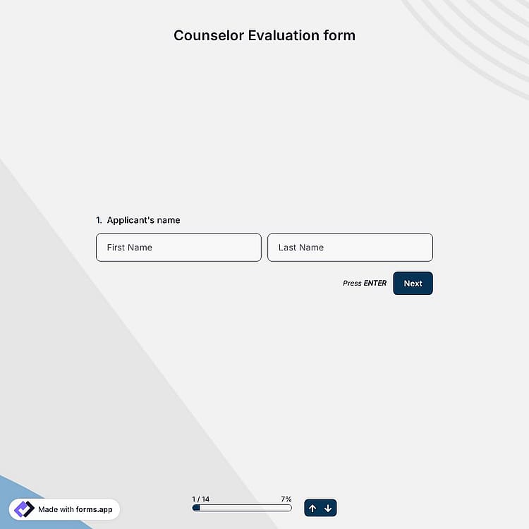 Counselor Evaluation Form