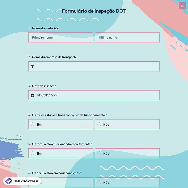 Formulário de Inspeção DOT