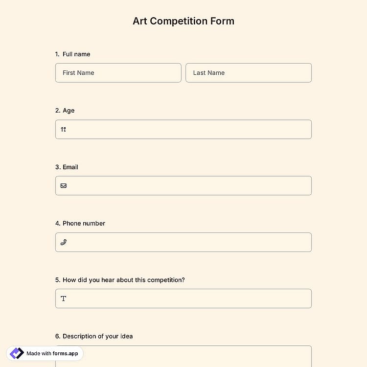Art Competition Form