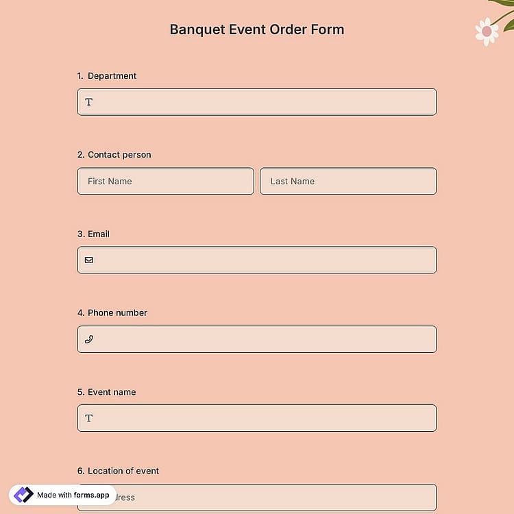 Banquet Event Order Form