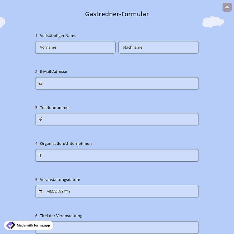 Gastredner-Formular