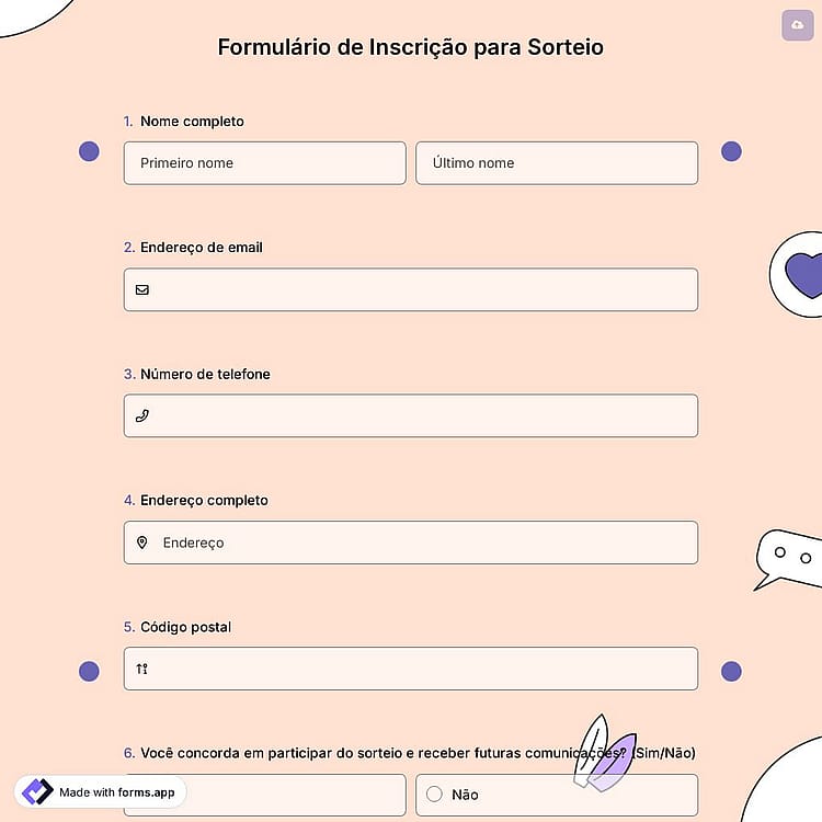 Formulário de Inscrição para Sorteio