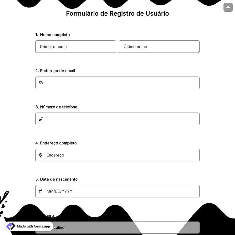 Formulário de Registro de Usuário