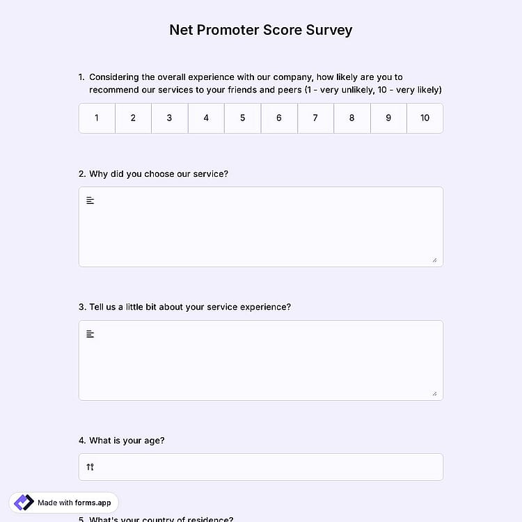 Net Promoter Score Survey