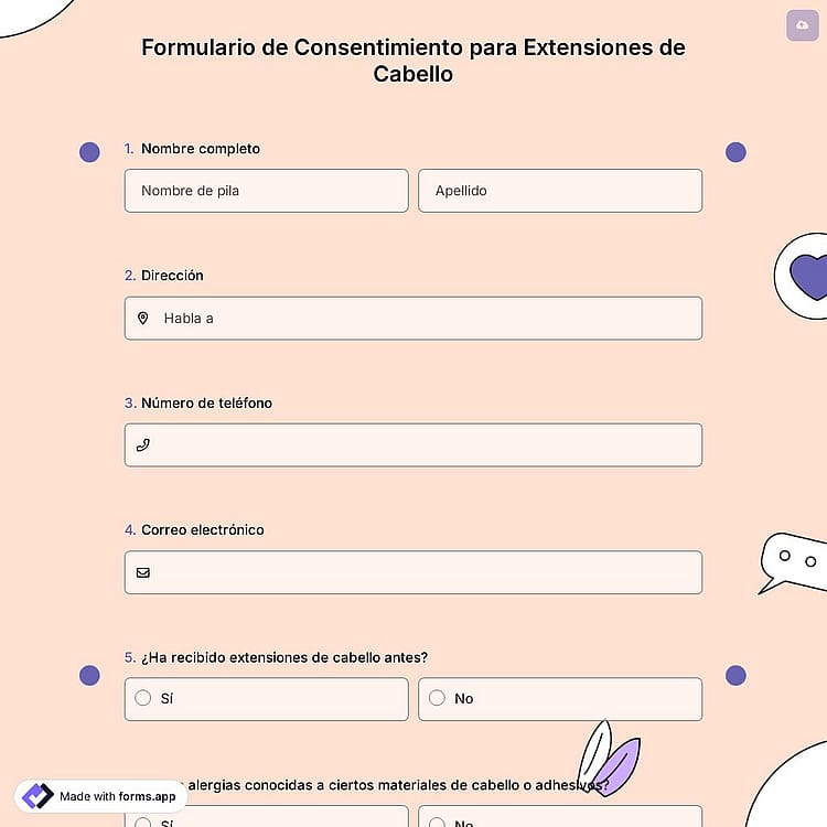 Formulario de Consentimiento para Extensiones de Cabello
