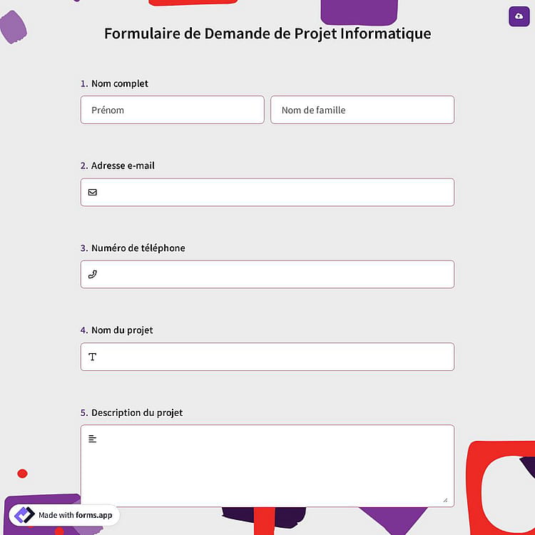 Formulaire de Demande de Projet Informatique