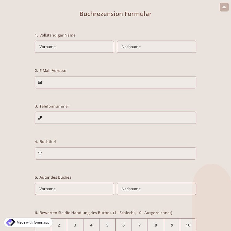Buchrezension Formular