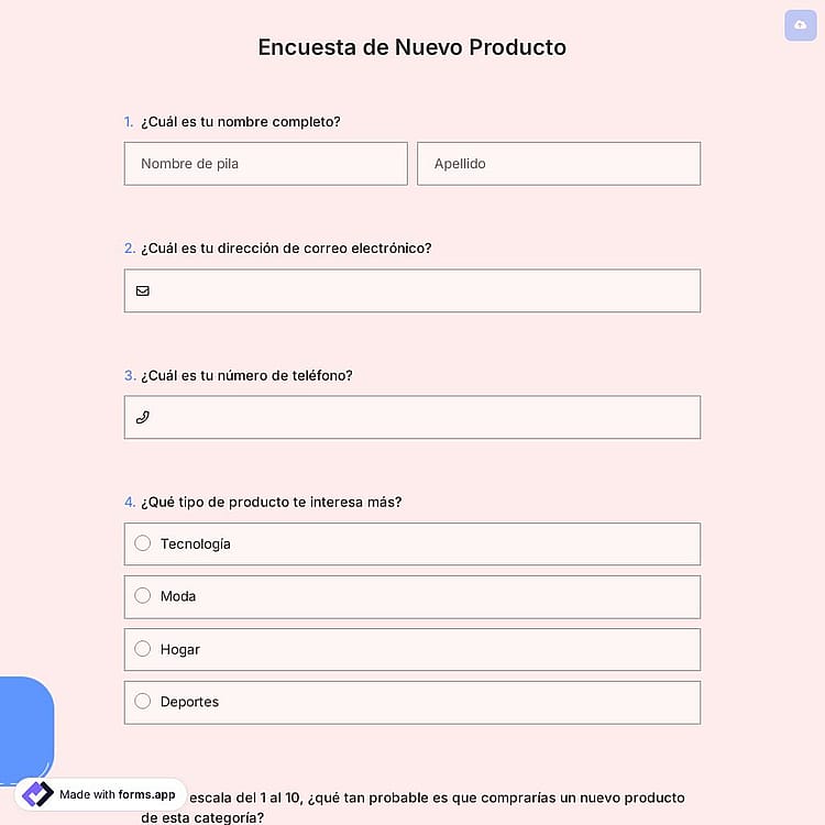 Encuesta de Nuevo Producto