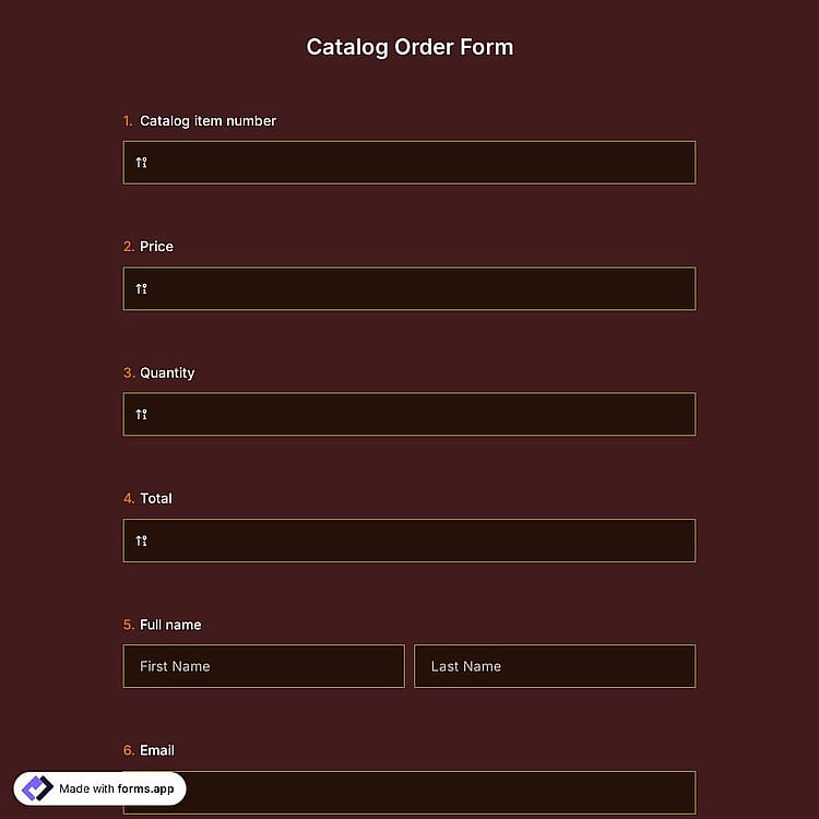 Catalog Order Form