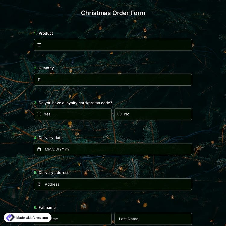 Christmas Order Form