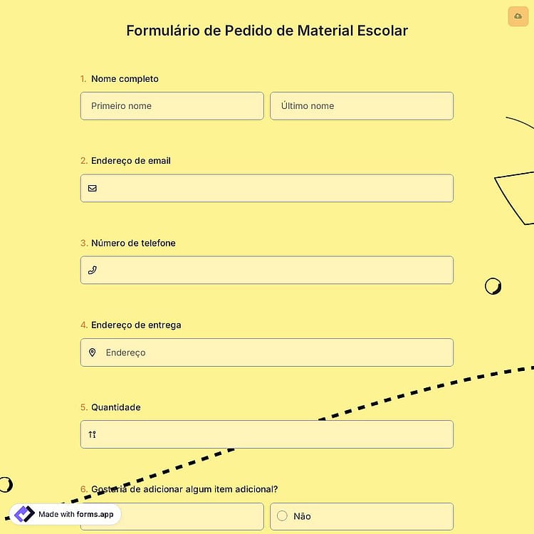 Formulário de Pedido de Material Escolar