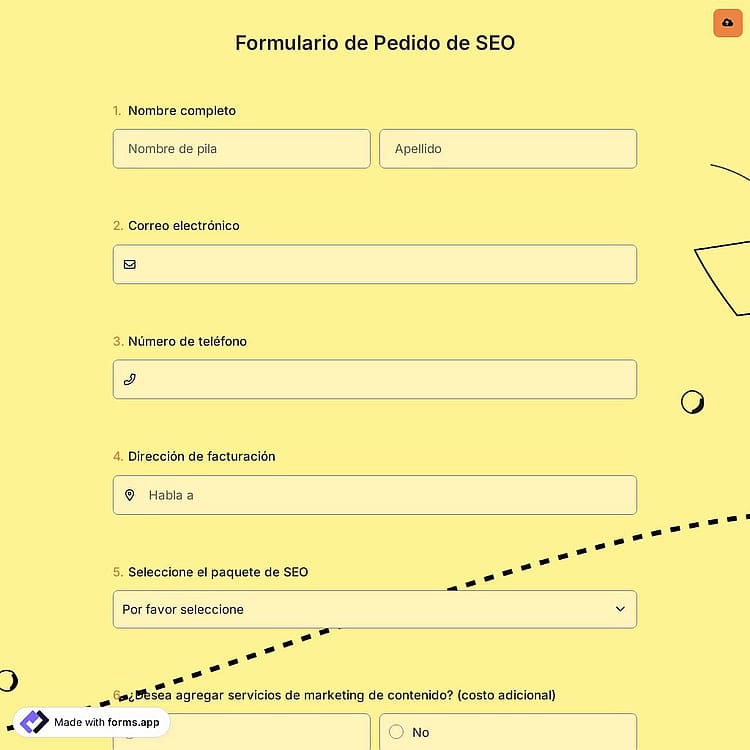 Formulario de Pedido de SEO
