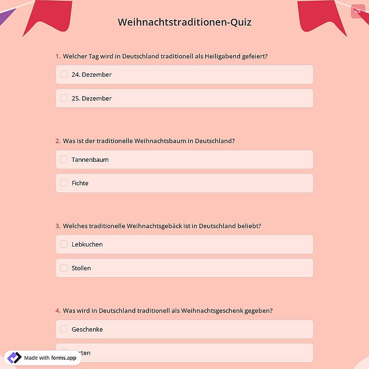 Weihnachtstraditionen-Quiz