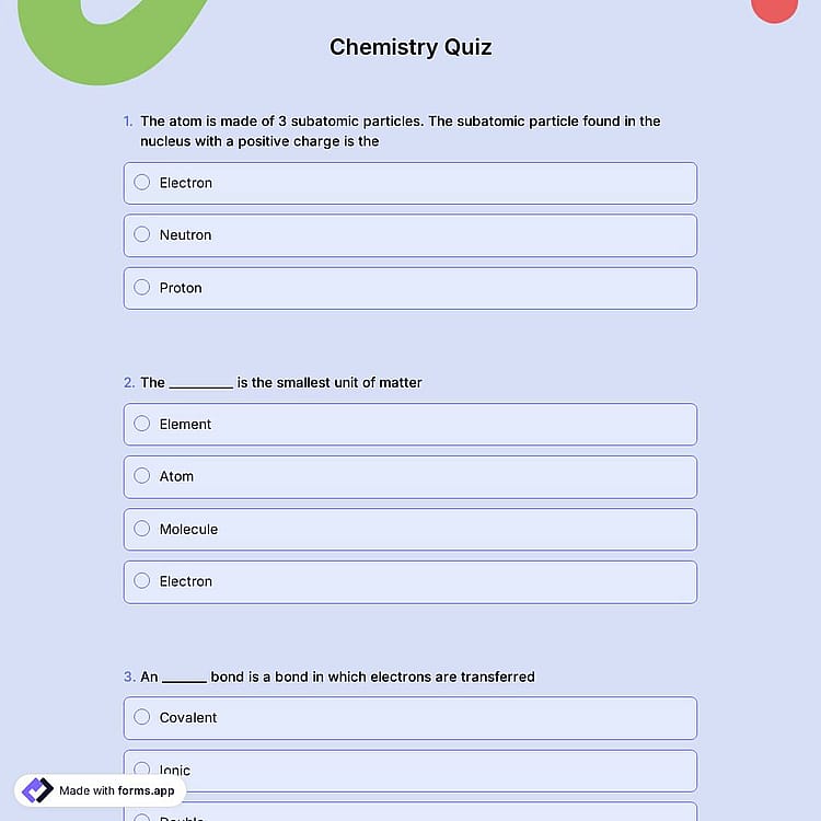 Chemistry Quiz