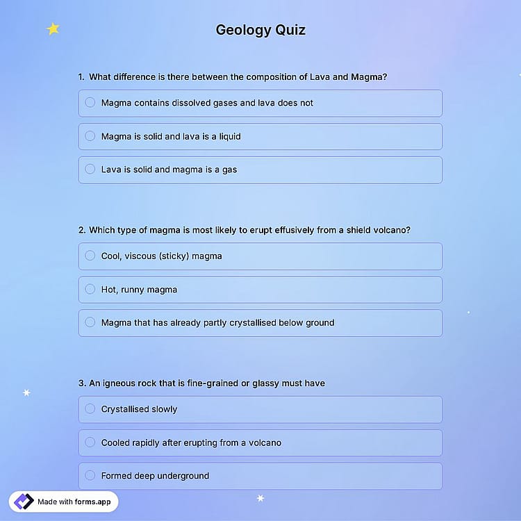Geology Quiz