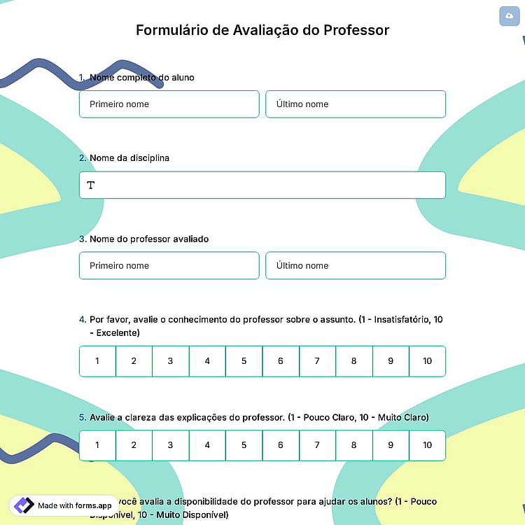 Formulário de Avaliação do Professor