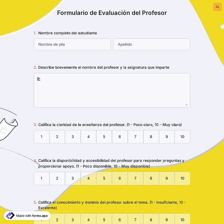 Dormulario de Valoracion Profesor