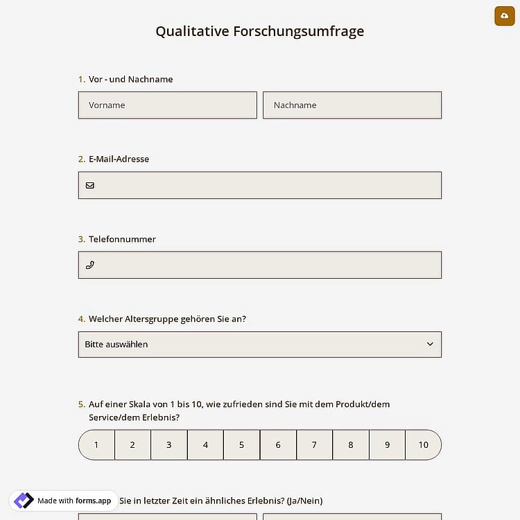 Qualitativer Forschungsfragebogen