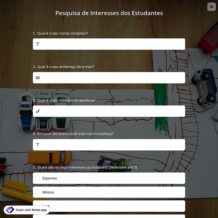 Pesquisa de Interesses dos Estudantes