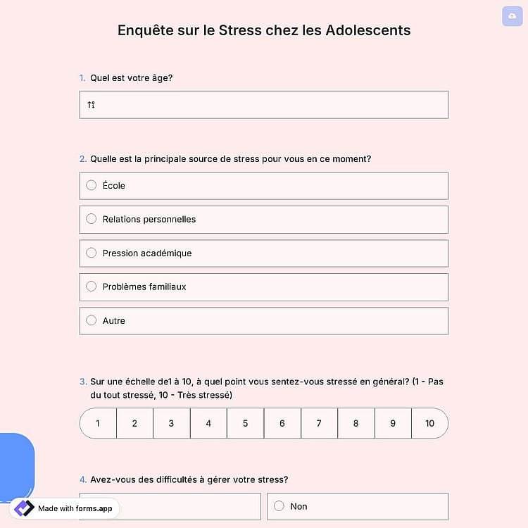 Enquête sur le Stress chez les Adolescents