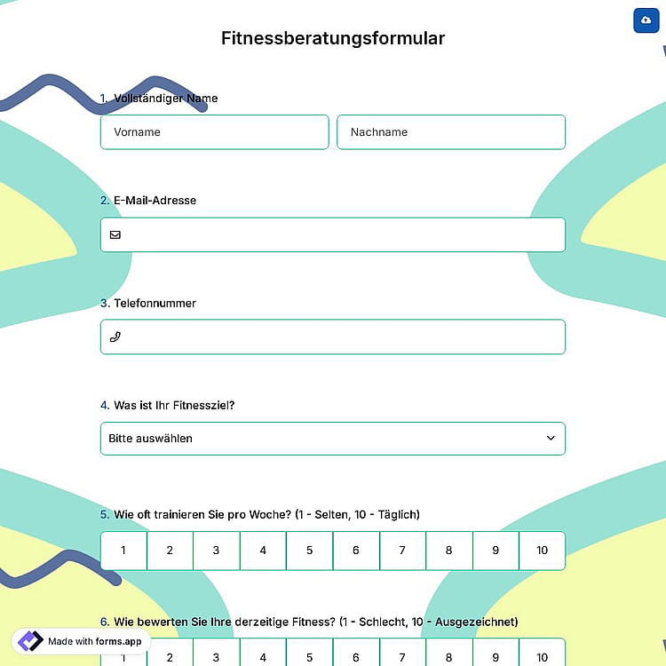 Fitness-Beratungsformular