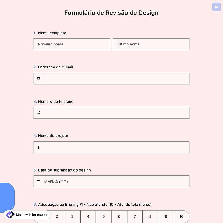 Formulário de Revisão de Design