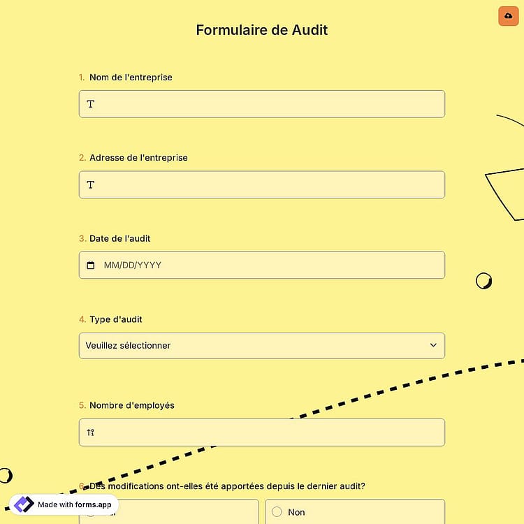 Formulaire de Audit