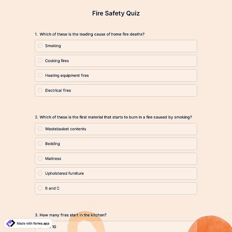 Fire Safety Quiz
