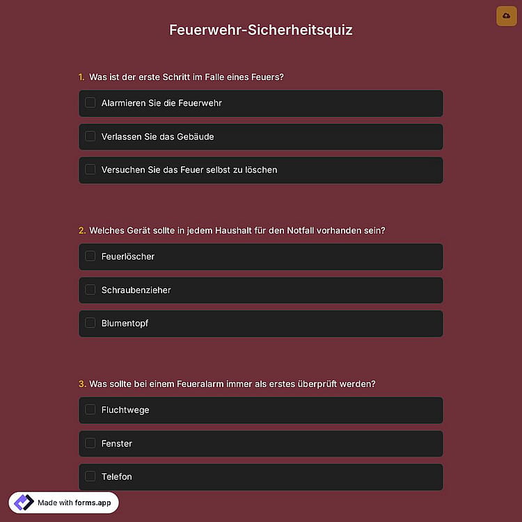 Feuerwehr-Sicherheitsquiz