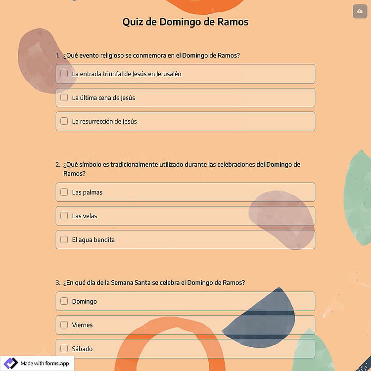 Quiz de Domingo de Ramos
