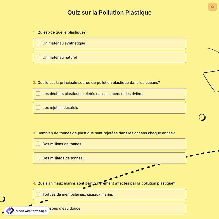 Quiz sur la Pollution Plastique