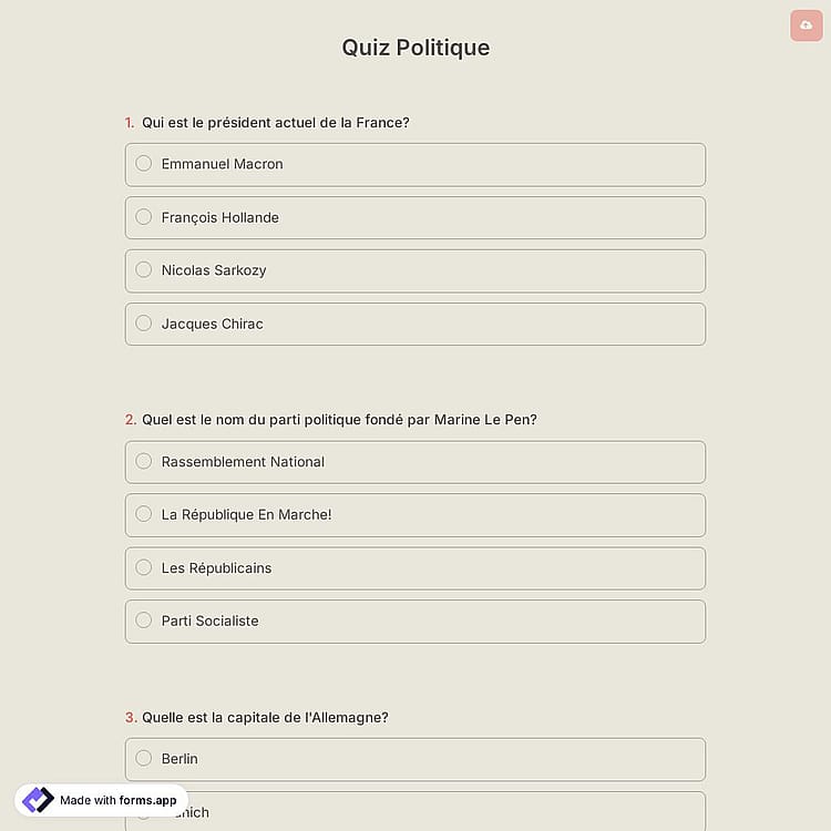 Quiz Politique