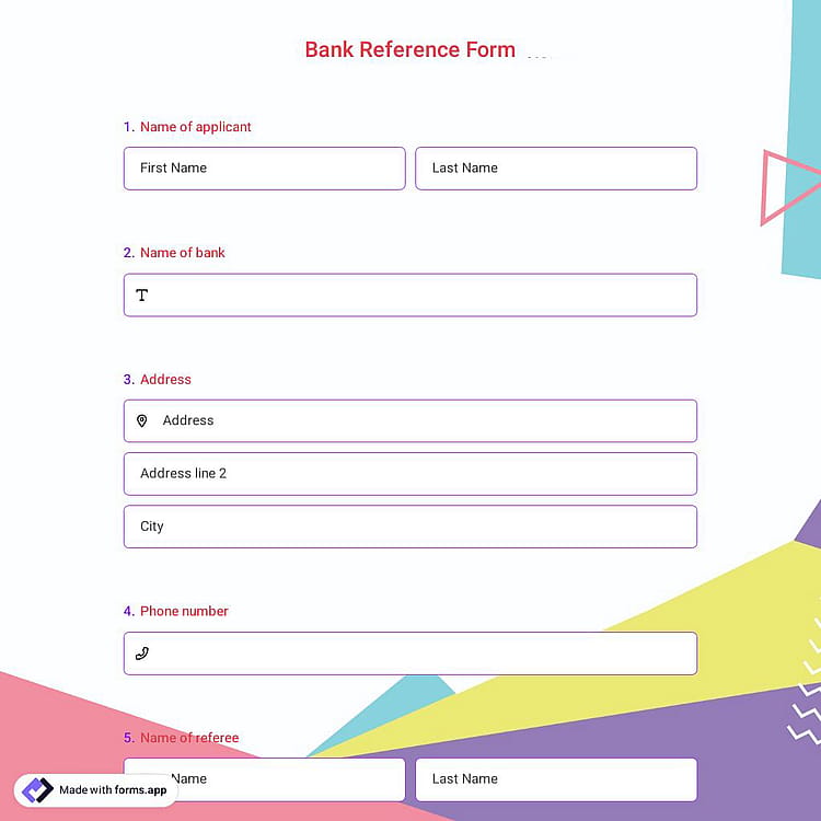 Bank Reference Form