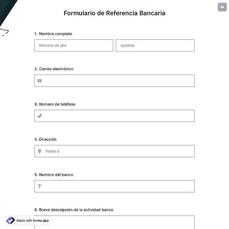 Formulario de Referencia Bancaria