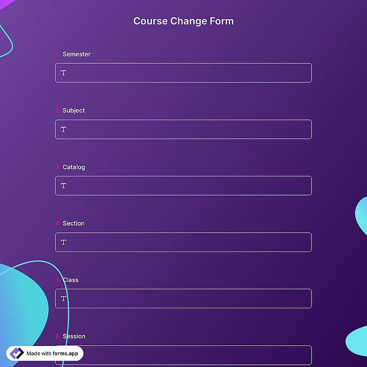 Course Change Form